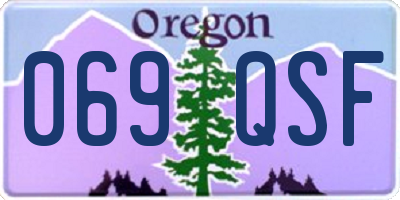 OR license plate 069QSF