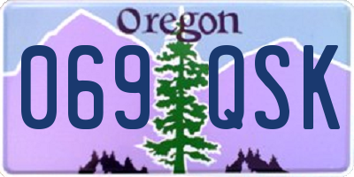 OR license plate 069QSK