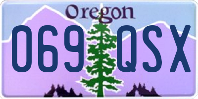 OR license plate 069QSX