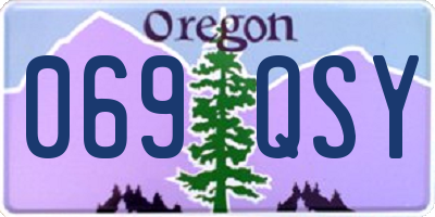 OR license plate 069QSY