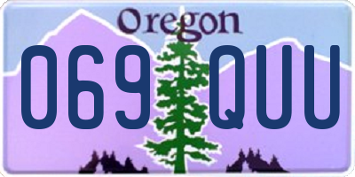OR license plate 069QUU