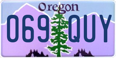 OR license plate 069QUY