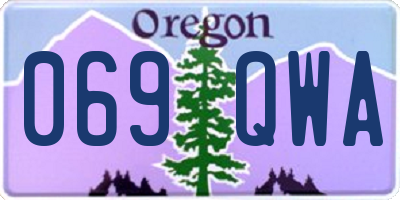 OR license plate 069QWA