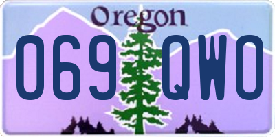 OR license plate 069QWO