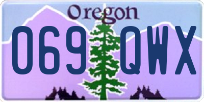 OR license plate 069QWX