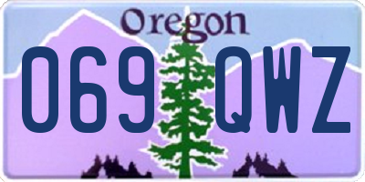 OR license plate 069QWZ