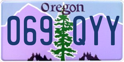 OR license plate 069QYY