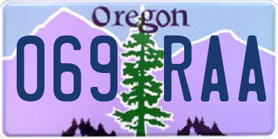 OR license plate 069RAA