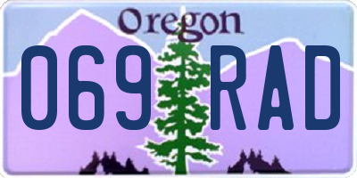 OR license plate 069RAD