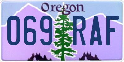 OR license plate 069RAF