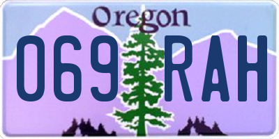 OR license plate 069RAH
