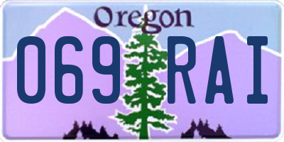 OR license plate 069RAI
