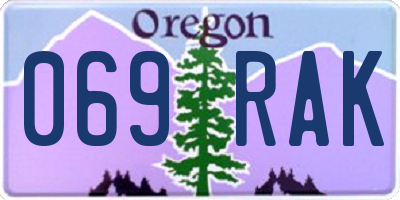 OR license plate 069RAK