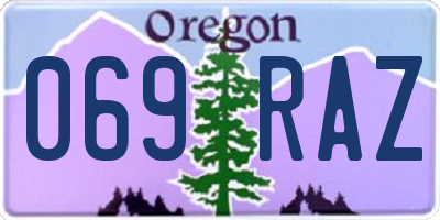 OR license plate 069RAZ