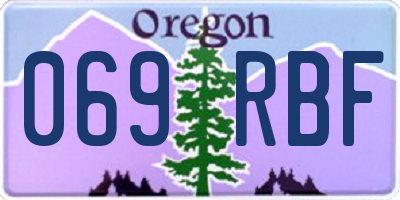 OR license plate 069RBF