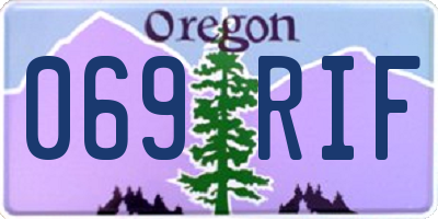 OR license plate 069RIF