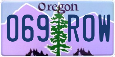 OR license plate 069ROW