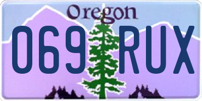 OR license plate 069RUX