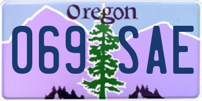 OR license plate 069SAE