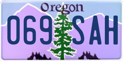 OR license plate 069SAH
