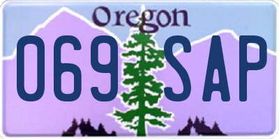 OR license plate 069SAP