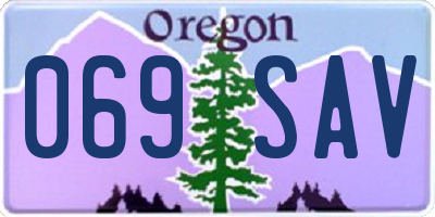 OR license plate 069SAV