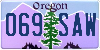 OR license plate 069SAW