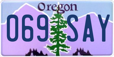 OR license plate 069SAY