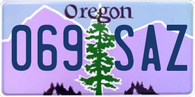 OR license plate 069SAZ