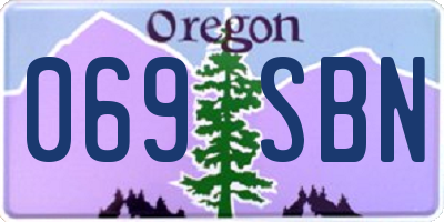 OR license plate 069SBN