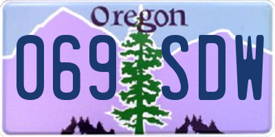 OR license plate 069SDW