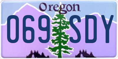 OR license plate 069SDY