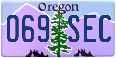 OR license plate 069SEC
