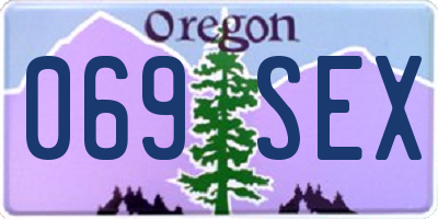OR license plate 069SEX
