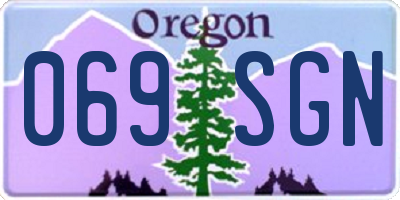 OR license plate 069SGN