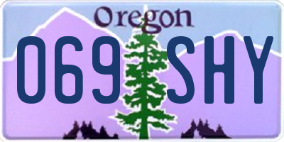 OR license plate 069SHY