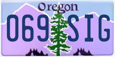 OR license plate 069SIG