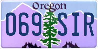 OR license plate 069SIR