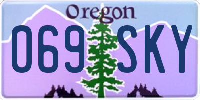 OR license plate 069SKY