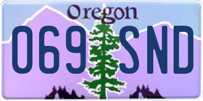 OR license plate 069SND