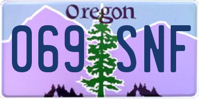 OR license plate 069SNF