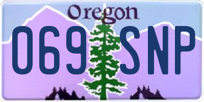 OR license plate 069SNP