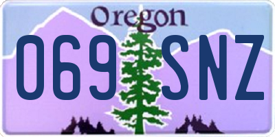 OR license plate 069SNZ