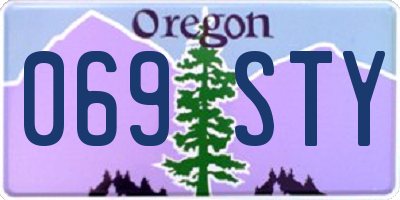 OR license plate 069STY