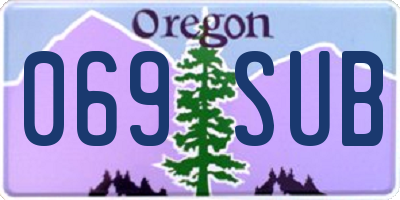 OR license plate 069SUB