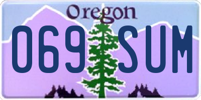 OR license plate 069SUM