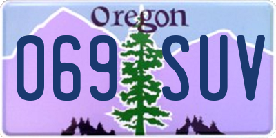 OR license plate 069SUV