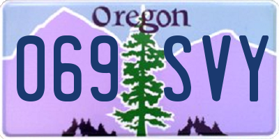 OR license plate 069SVY
