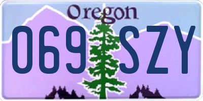 OR license plate 069SZY