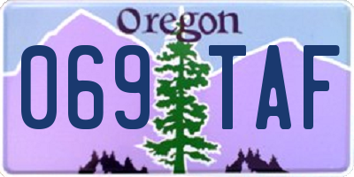 OR license plate 069TAF